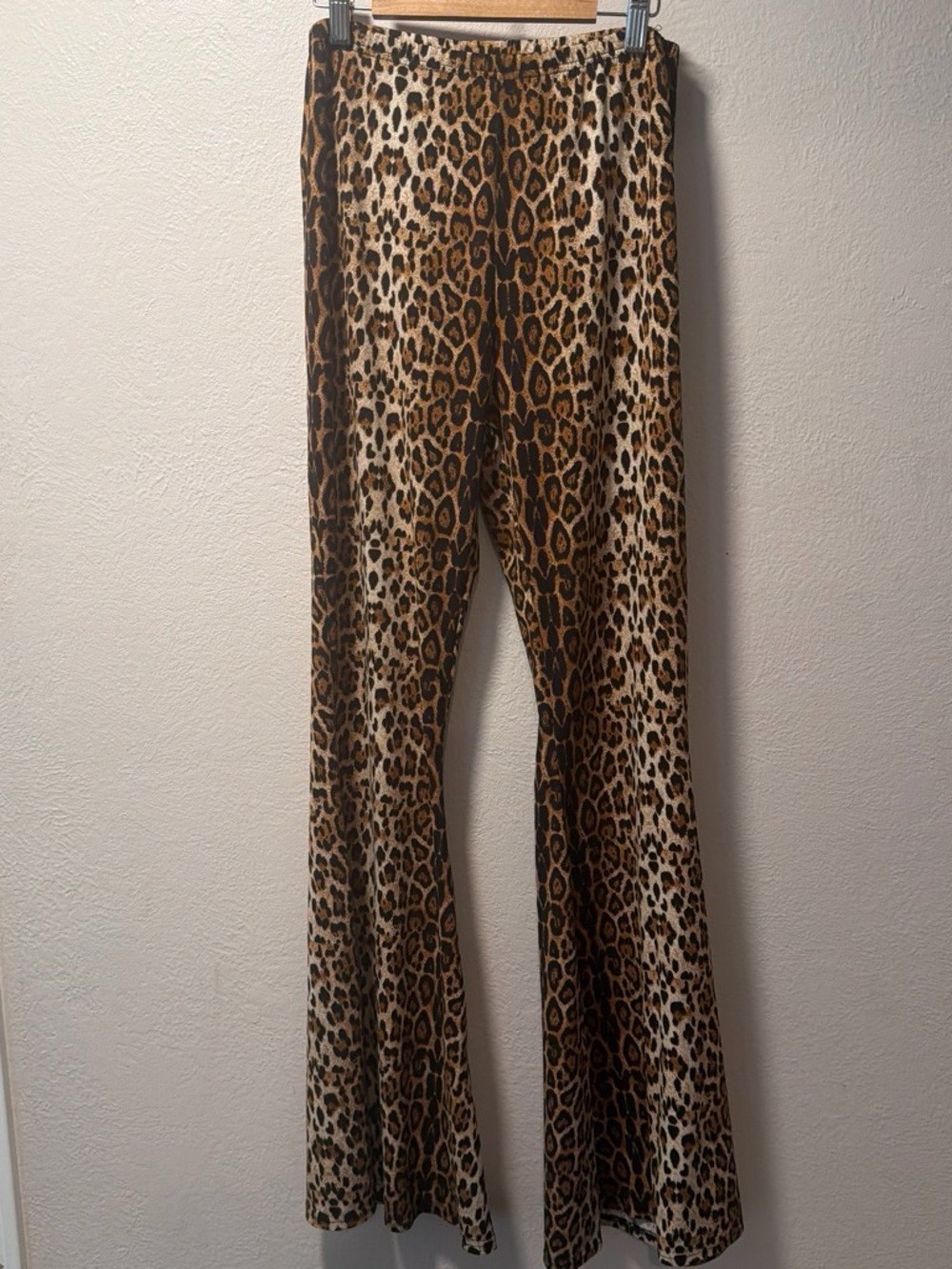 Leopard Print Flared Pants - Brown